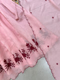BEAUTIFUL EMBROIDERED WITH SEQUENCE PIPE WORKED GOWN PANT WITH DUPATTA