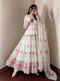 Festive Trending Designer Gown with Heavy sequence embroidery work Dupatta