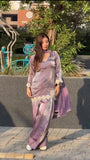 New Designer Party Wear Look Heavy Fandy Silk With Embroidery thread work top with farshi salwar