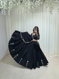 DESIGNER NAVARATRI RAYON LAHENGA CHOLI WITH EMBROIDERED WORK