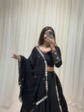 DESIGNER NAVARATRI RAYON LAHENGA CHOLI WITH EMBROIDERED WORK