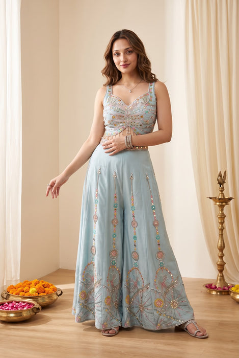 Soft Rangoli Silk with Embroidery Multi Thread Sequins Work Beautiful Dress