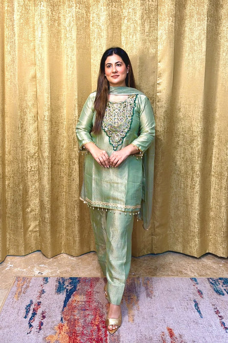 New Designer Party Wear & Festival Look Pure Tissue Salsa Salwar Kameez