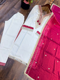 Heavy Pure Chinnon With Real Mirror And Moti Work Beautiful Salwar Kameez