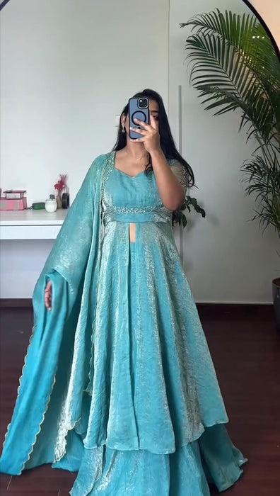 Fendy Crush Soft Micro cotton Lining & Hand work Beautiful Salwar Kameez