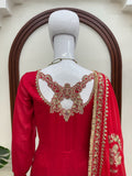 Vichitra silk with intricate Thread with Sequence with Cutwork with Fancy lace Salwar Kameez