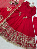 Vichitra silk with intricate Thread with Sequence with Cutwork with Fancy lace Salwar Kameez
