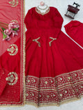 Vichitra silk with intricate Thread with Sequence with Cutwork with Fancy lace Salwar Kameez