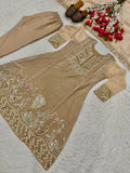 Fandy Silk With Heavy Embroidery Sequence Work Beautiful Salwar Kameez