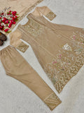 Fandy Silk With Heavy Embroidery Sequence Work Beautiful Salwar Kameez