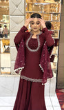 Faux Georgette with Premium Hand work With Real mirror Beautiful Salwar Kameez