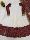 New Designer Maxi Anarkali Suit In New Fancy Style Pure Faux Georgette With Multi Needle Work and Embroidery Work