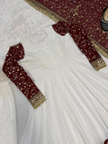 New Designer Maxi Anarkali Suit In New Fancy Style Pure Faux Georgette With Multi Needle Work and Embroidery Work