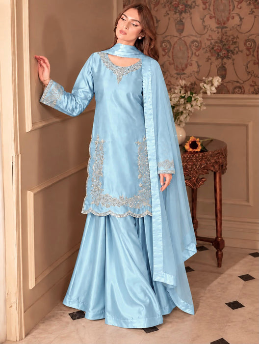 Pure Devsena Silk With Embroidery And Sequins Work Beautiful Salwar Kameez