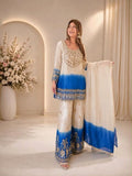 DESIGNER REAL MIRROR EMBROIDERED WORKED TOP PLAZZO WITH DUPATTA