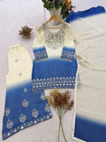 DESIGNER REAL MIRROR EMBROIDERED WORKED TOP PLAZZO WITH DUPATTA