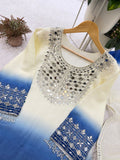 DESIGNER REAL MIRROR EMBROIDERED WORKED TOP PLAZZO WITH DUPATTA