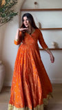 Heavy Vichitra Silk with Soft Micro Cotton & Thread & Sequence Work with gotta Patti lace Anarkali Lehenga Dupatta Set