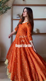 Heavy Vichitra Silk with Soft Micro Cotton & Thread & Sequence Work with gotta Patti lace Anarkali Lehenga Dupatta Set