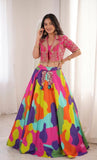 New Super Embroidery Coding work Crep Digital print Lehenga choli
