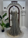 Fendy Silk with Heavy Beds Work With Sequence Detailing Saree