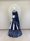 NAVARATRI WEAR BEAUTIFUL PRINTED MASLIN WITH REAL MIRROR WORK LEHENGA CHOLI