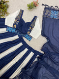 NAVARATRI WEAR BEAUTIFUL PRINTED MASLIN WITH REAL MIRROR WORK LEHENGA CHOLI