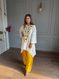 Heavy Neutral Crep Material with multi Needle work and Embroidery work Co-Ord Set