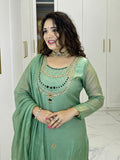 NEW MOST VIRAL PARTY WEAR HEAVY PURE SALSA CRUSH BEAUTIFUL KURTI-PANT WITH DUPATTA SET