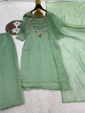 NEW MOST VIRAL PARTY WEAR HEAVY PURE SALSA CRUSH BEAUTIFUL KURTI-PANT WITH DUPATTA SET