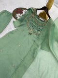 NEW MOST VIRAL PARTY WEAR HEAVY PURE SALSA CRUSH BEAUTIFUL KURTI-PANT WITH DUPATTA SET