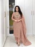 NEW MOST VIRAL PARTY WEAR HEAVY PURE SALSA CRUSH BEAUTIFUL KURTI-PANT WITH DUPATTA SET