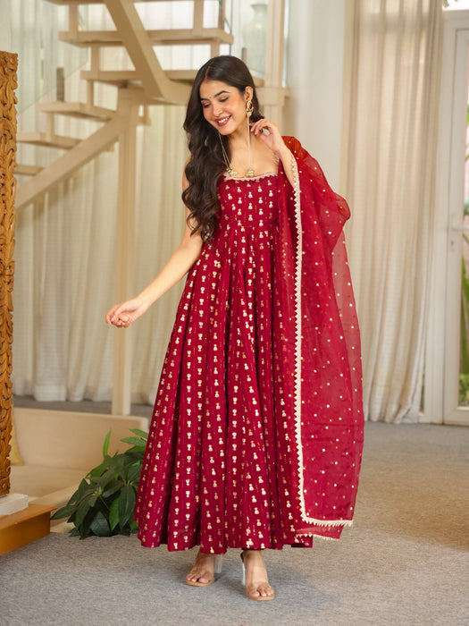 Jacquard Butti with Soft Micro Inner Inner & Fancy lace Work Beautiful Salwar Kameez
