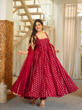 Jacquard Butti with Soft Micro Inner Inner & Fancy lace Work Beautiful Salwar Kameez