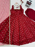 Jacquard Butti with Soft Micro Inner Inner & Fancy lace Work Beautiful Salwar Kameez
