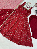 Jacquard Butti with Soft Micro Inner Inner & Fancy lace Work Beautiful Salwar Kameez