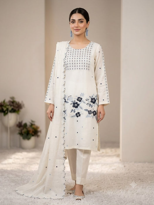 DESIGNER ROMAN EMBROIDERED WORKED TOP PANT WITH DUPATTA