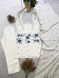 DESIGNER ROMAN EMBROIDERED WORKED TOP PANT WITH DUPATTA