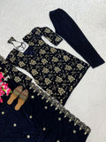 Pure Heavy Viscose Velvet With Heavy Embroidery Multi Sequence Work Salwar Kameez