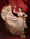 Mal Mal Cotton with Real Mirror Embroidery Work Beautiful NAVRATRI Lehenga Choli
