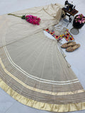 Mal Mal Cotton with Real Mirror Embroidery Work Beautiful NAVRATRI Lehenga Choli