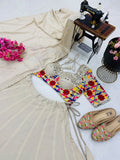 Mal Mal Cotton with Real Mirror Embroidery Work Beautiful NAVRATRI Lehenga Choli