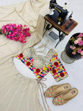 Mal Mal Cotton with Real Mirror Embroidery Work Beautiful NAVRATRI Lehenga Choli