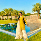 New Pakistani Pure HO Silk With Embroidery And Sequins Work Top - Farsi Salwar With Dupatta Set