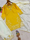 New Pakistani Pure HO Silk With Embroidery And Sequins Work Top - Farsi Salwar With Dupatta Set