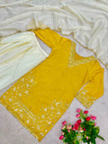 New Pakistani Pure HO Silk With Embroidery And Sequins Work Top - Farsi Salwar With Dupatta Set