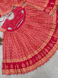 NAVARATRI SPECIAL DESIGNER PRINTED RAYON LAHENGA CHOLI WITH REAL MIRROR WORK