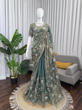 Fendy Silk with Heavy Beds Work With Sequence Detailing Beautiful Saree