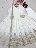 New Party Wear Look Pure Faux Georgette Gown Dupatta & Bottom Set