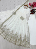 New Party Wear Look Pure Faux Georgette Gown Dupatta & Bottom Set